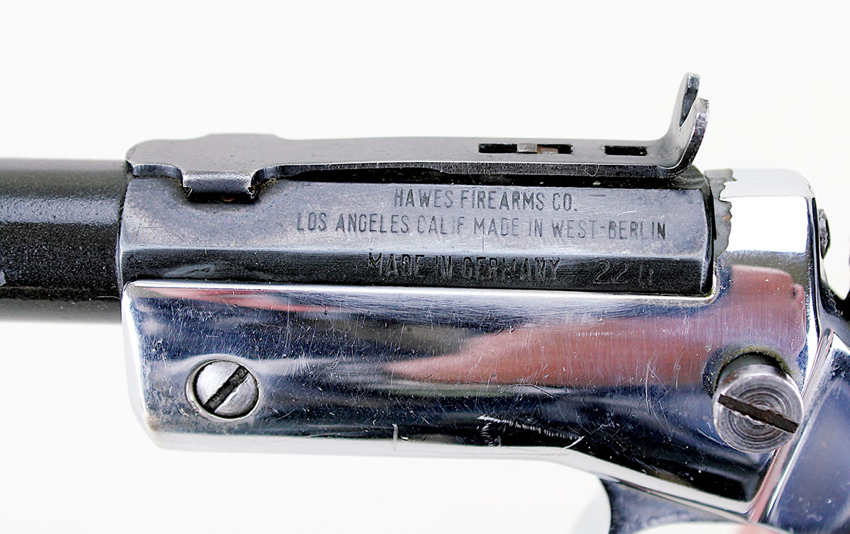 Hawes Firearms Company imported these single-shot pistols from West Berlin.